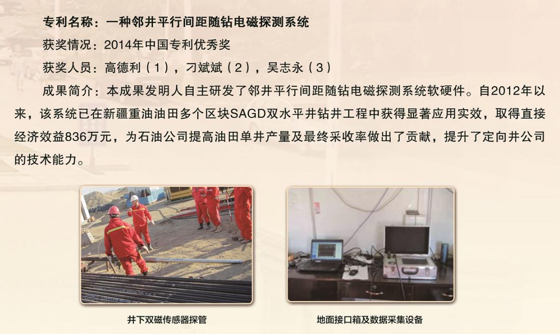 2014-中國專利獎-優秀獎-一種鄰井平行間距隨鉆電磁探測系統-高德利.jpg